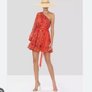 Revolve Alexis Edyta floral print one-shoulder mini dress